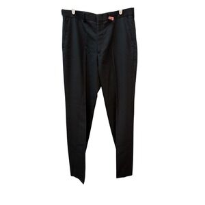 Murphy & Hartelius Dress Pilot Pant Mens 35 Black Wool Blend Flat Front Trousers